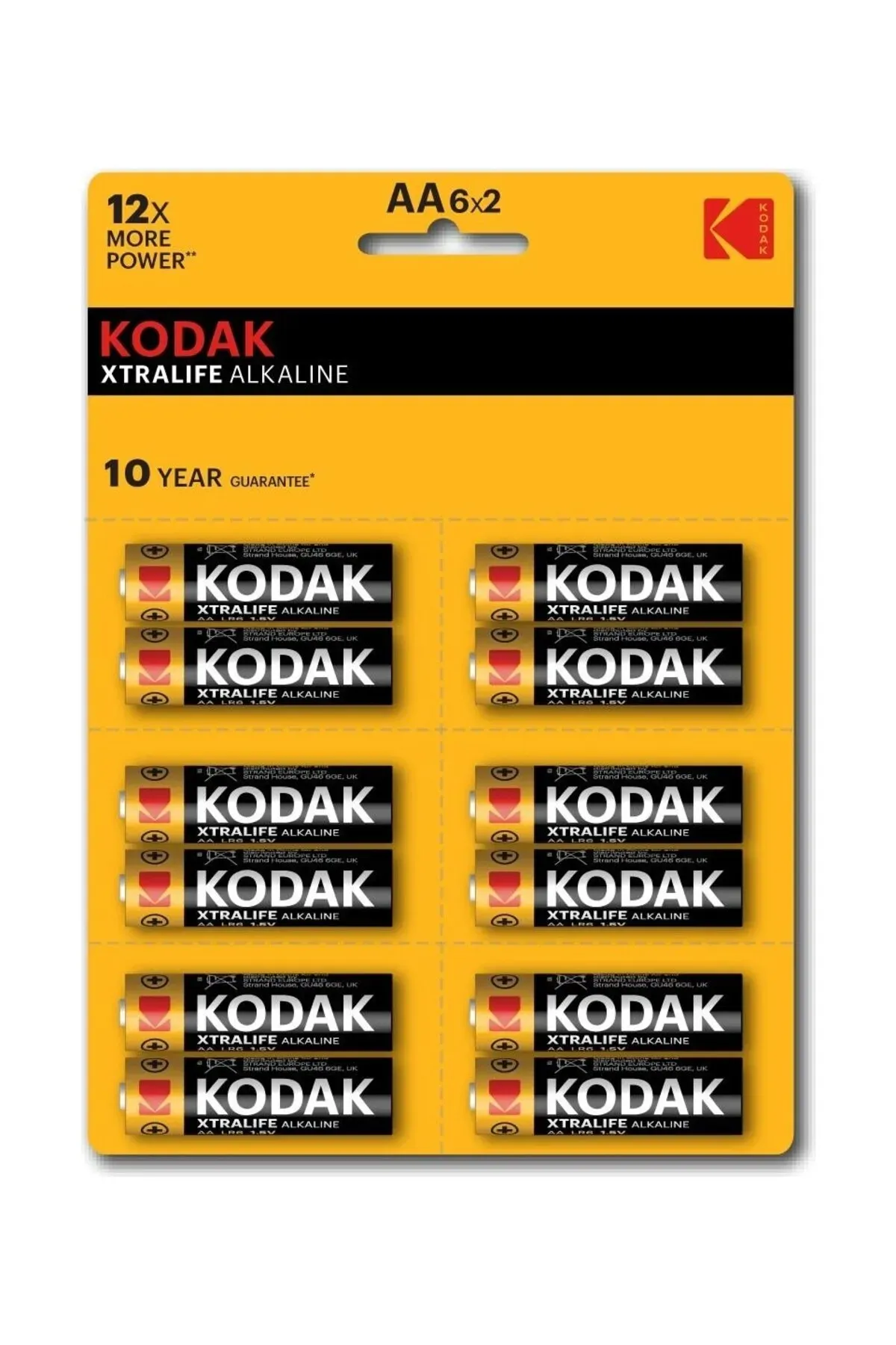 KODAK Kalem Aa Kalın Pil - 6x2 12'li Xtralıfe Alkalin